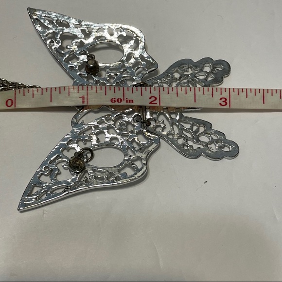 Filigree Butterfly Hinged Statement Necklace - Picture 5 of 10